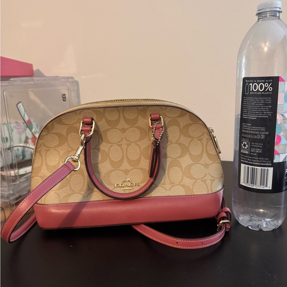 Coach Tan and Pink Crossbody Bag